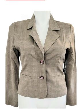 Star City Brown Plaid Women's Blazer